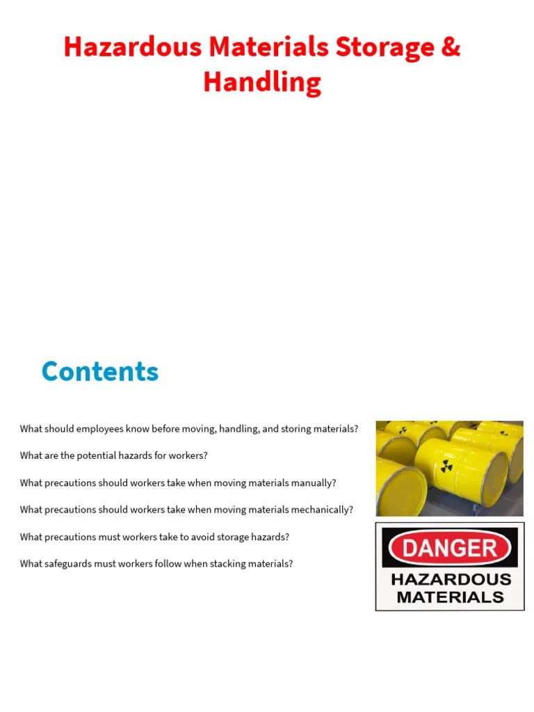 Hazardous Materials Storage & Handling Download Free PDF Waste