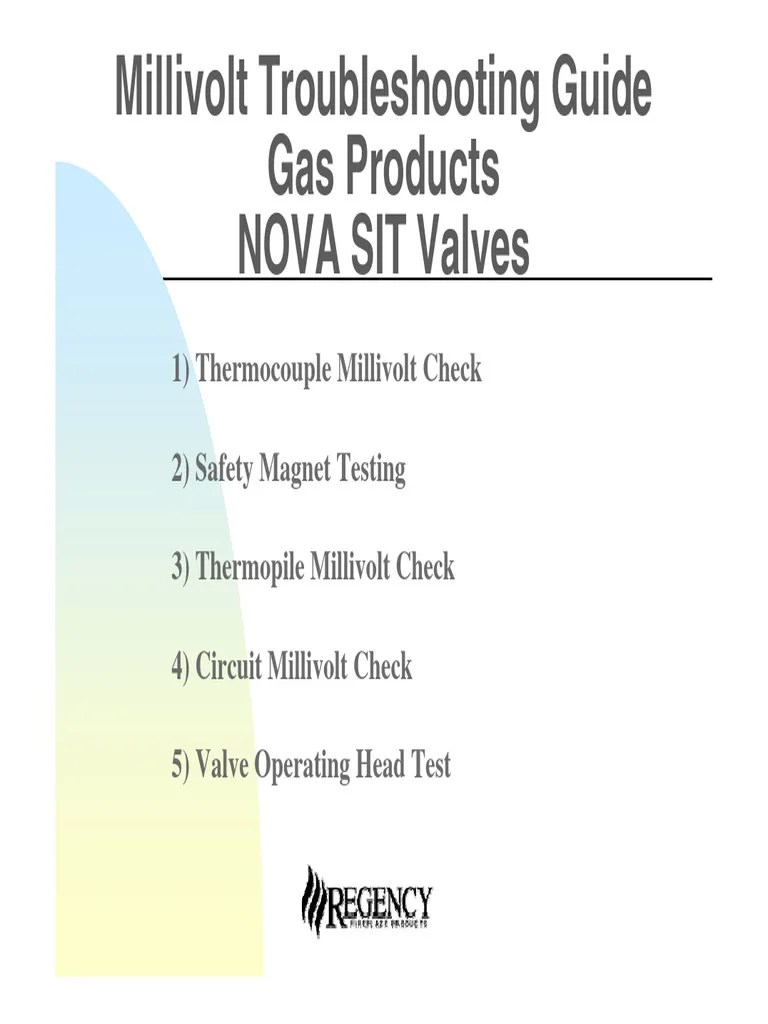 SIT Millivolt Valve Troubleshooting Guide PDF Thermocouple