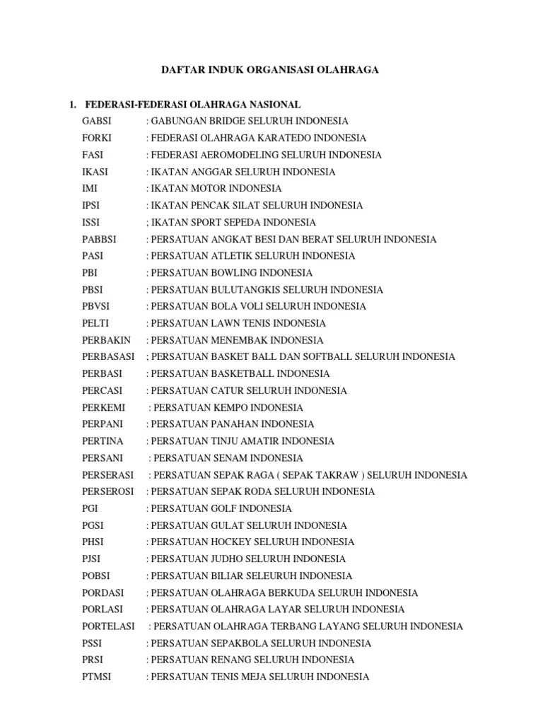 Induk Organisasi Internasional Di Indonesia Adalah