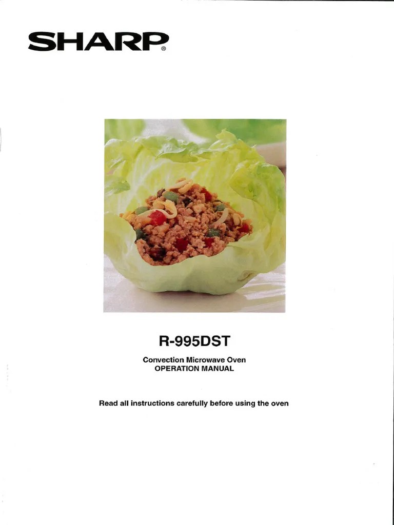Sharp R995DST 1000W Convection Microwave User Manual PDF