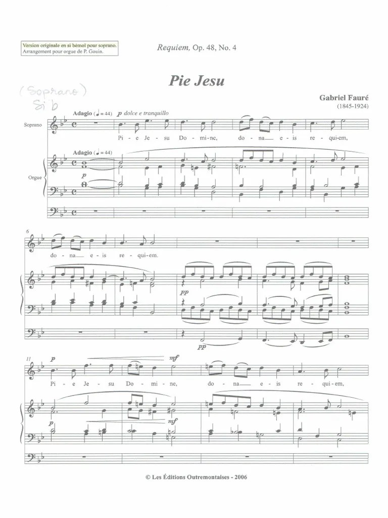 FAURE Requiem Pie Jesu Soprano PDF