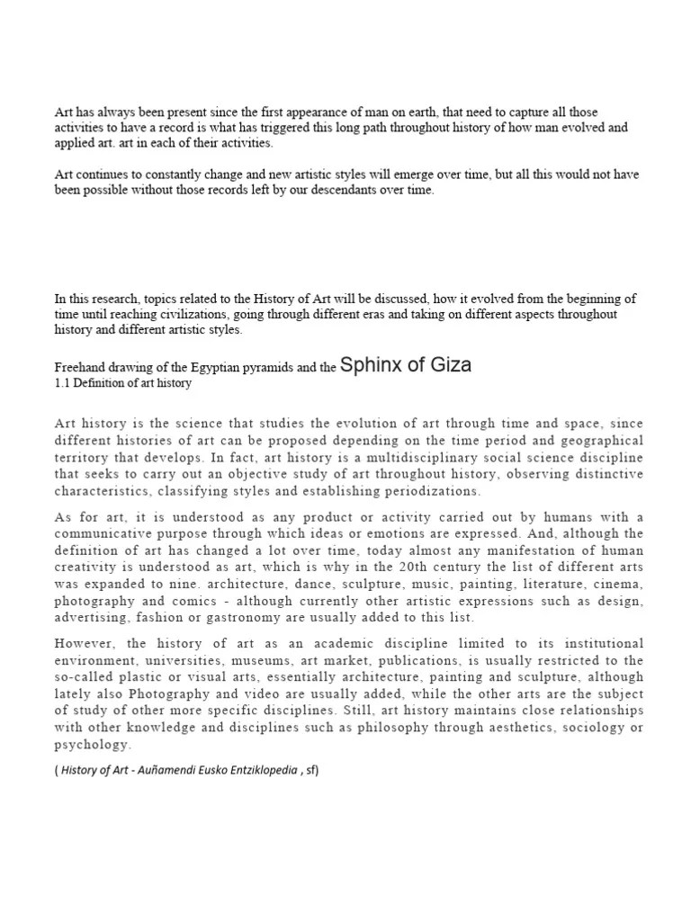 Definition of Art History PDF The Arts Reason