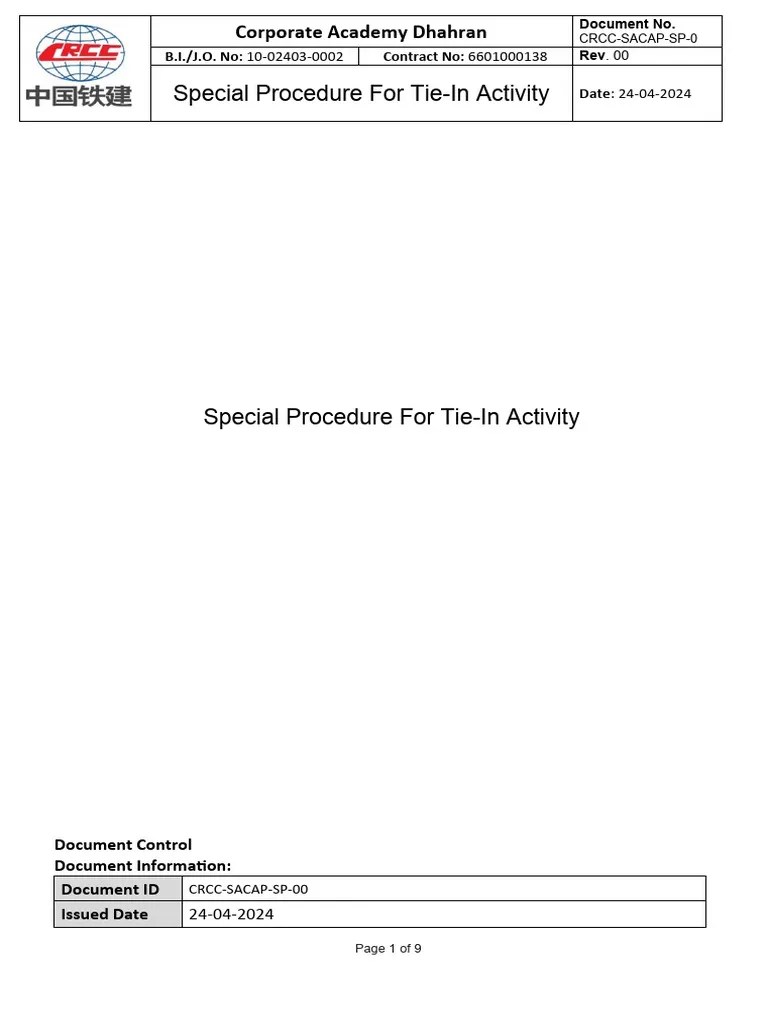 TIE IN procedure Download Free PDF Welding Construction