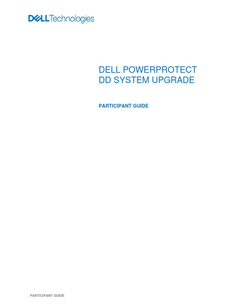 Dell PowerProtect DD System Upgrade Participant Guide PDF Backup