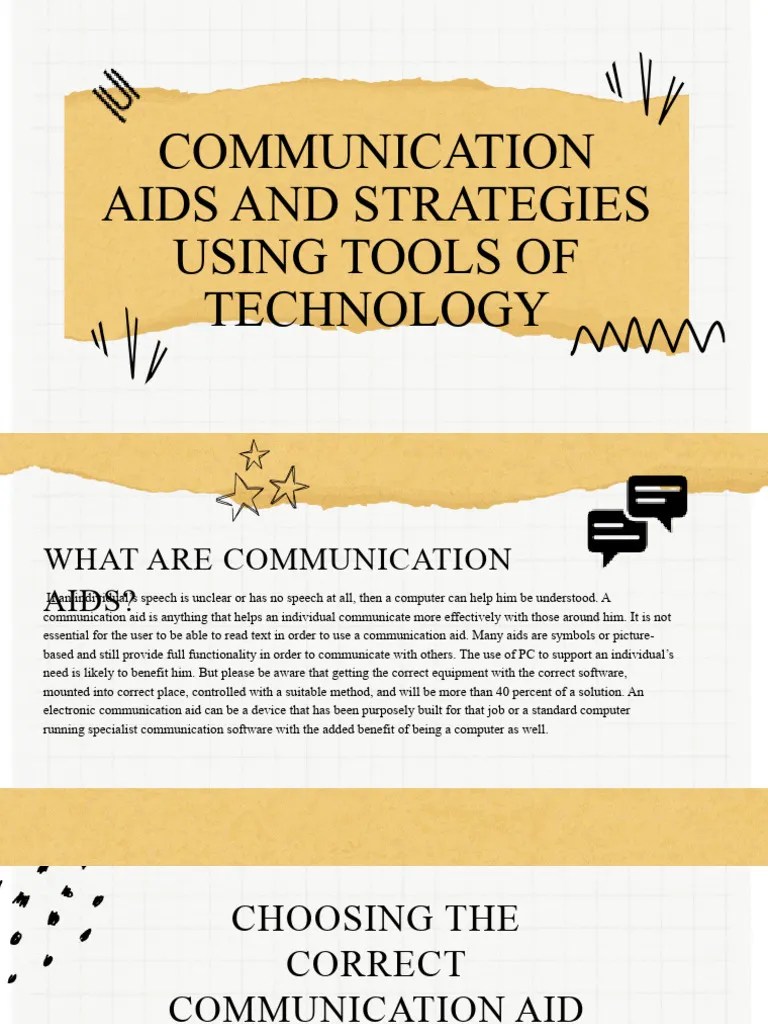 g5 Communication Aids and Strategies Using Tools of Technology