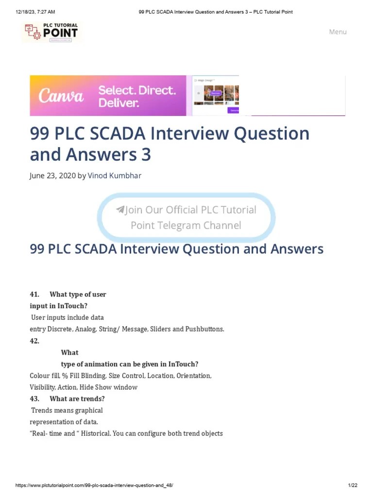 99 PLC SCADA Interview Question and Answers 3 PLC Tutorial Point