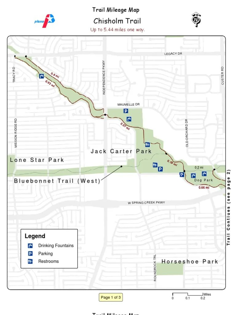 The Chisholm Trail A Concise Trail Map and Mileage Guide for Walking