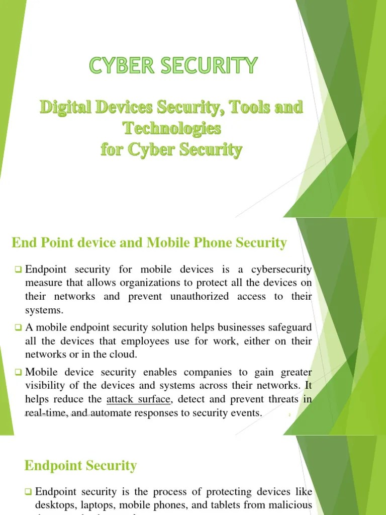 Unit 3 Digital Devices Security, Tools and Technologies for Cyber