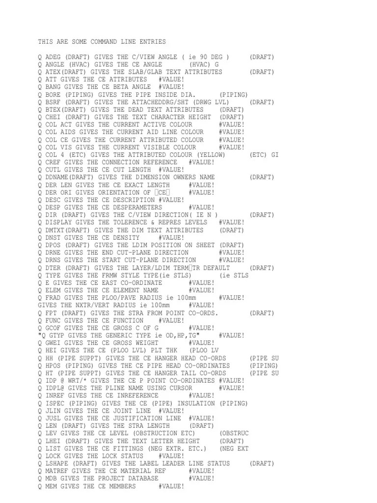 Pdms Command Line Input PDF Pipe (Fluid Conveyance) Geometric Shapes