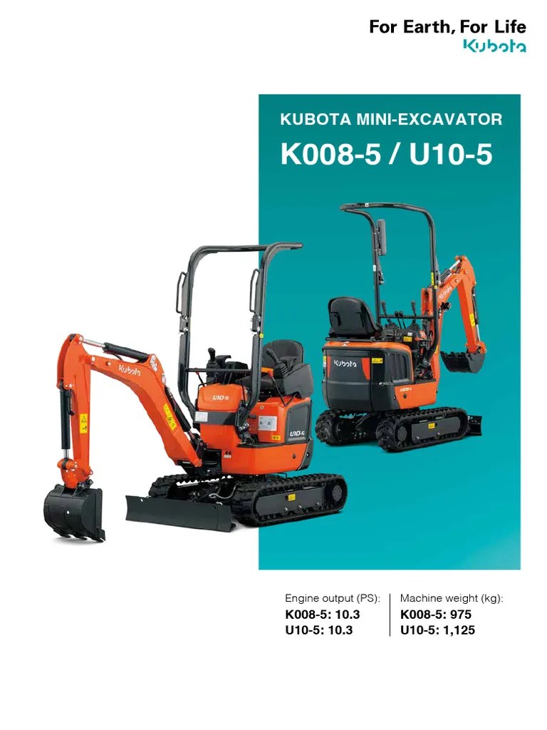 kubota_k008-5_u10-5-en-specification | PDF | Horsepower | Engines