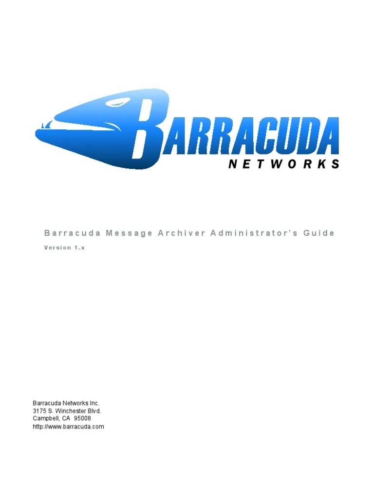 Barracuda Message Archiver Admin Guide Public Key Certificate Email