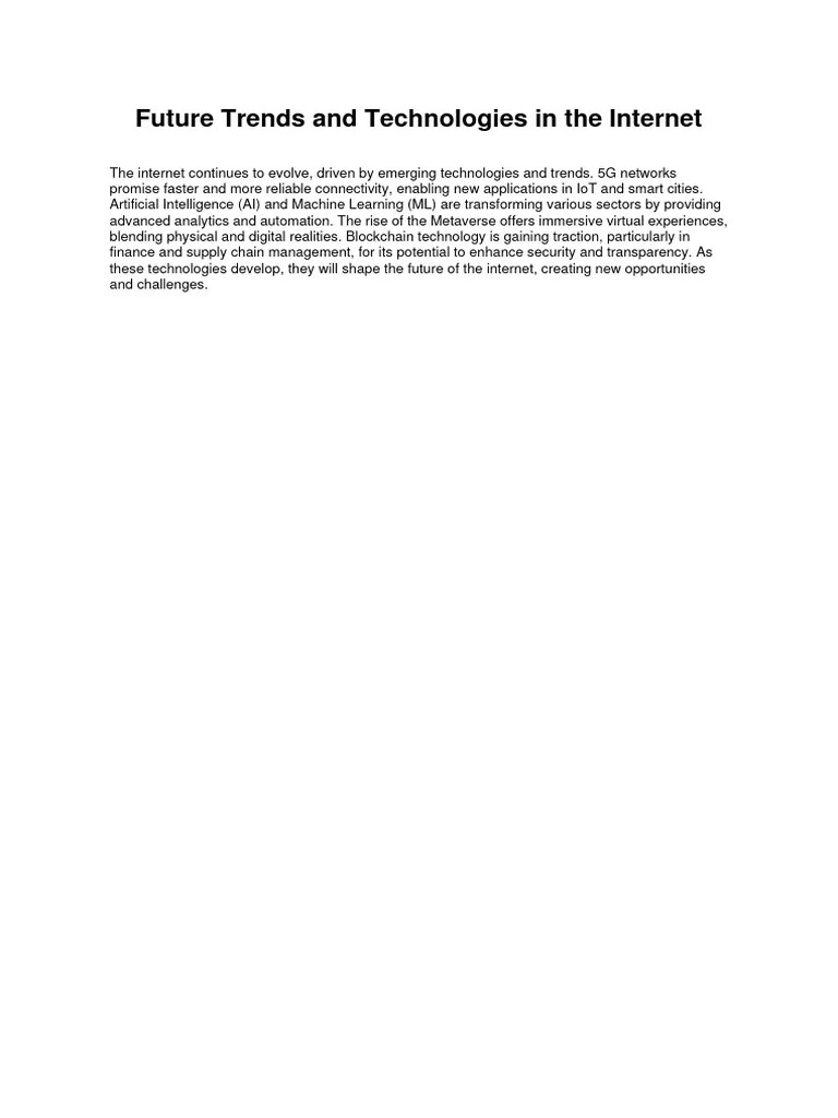 Future Technologies and Trends PDF Computers