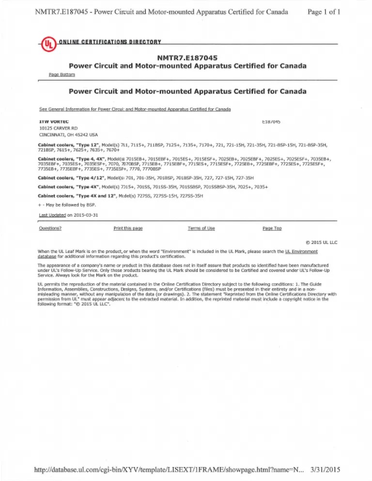 Ul Listed Products For Canada Non Hazardous (Certifications Directory