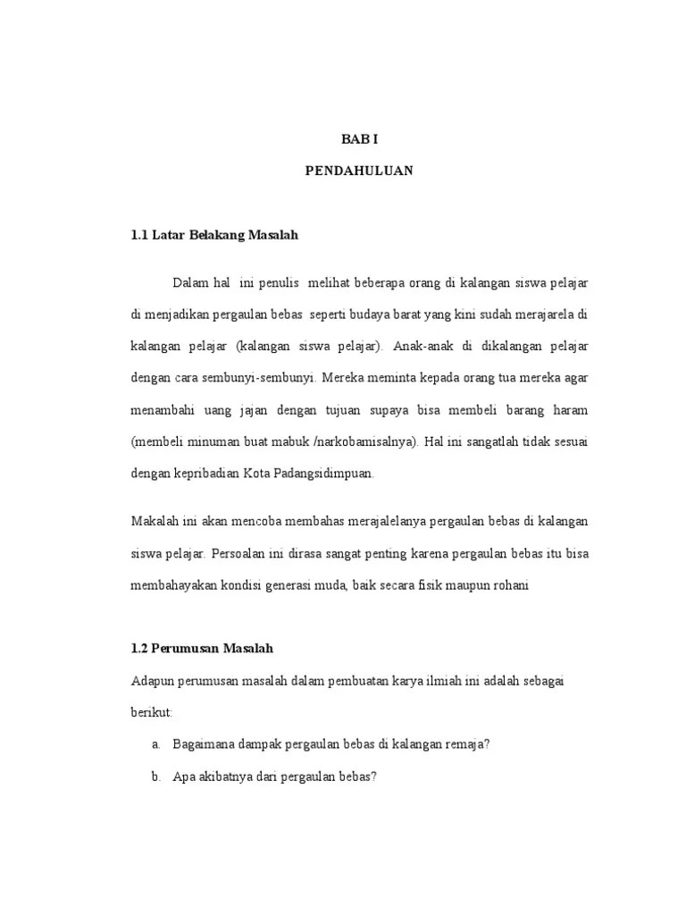 20 Contoh Makalah Singkat Tentang Pergaulan Bebas