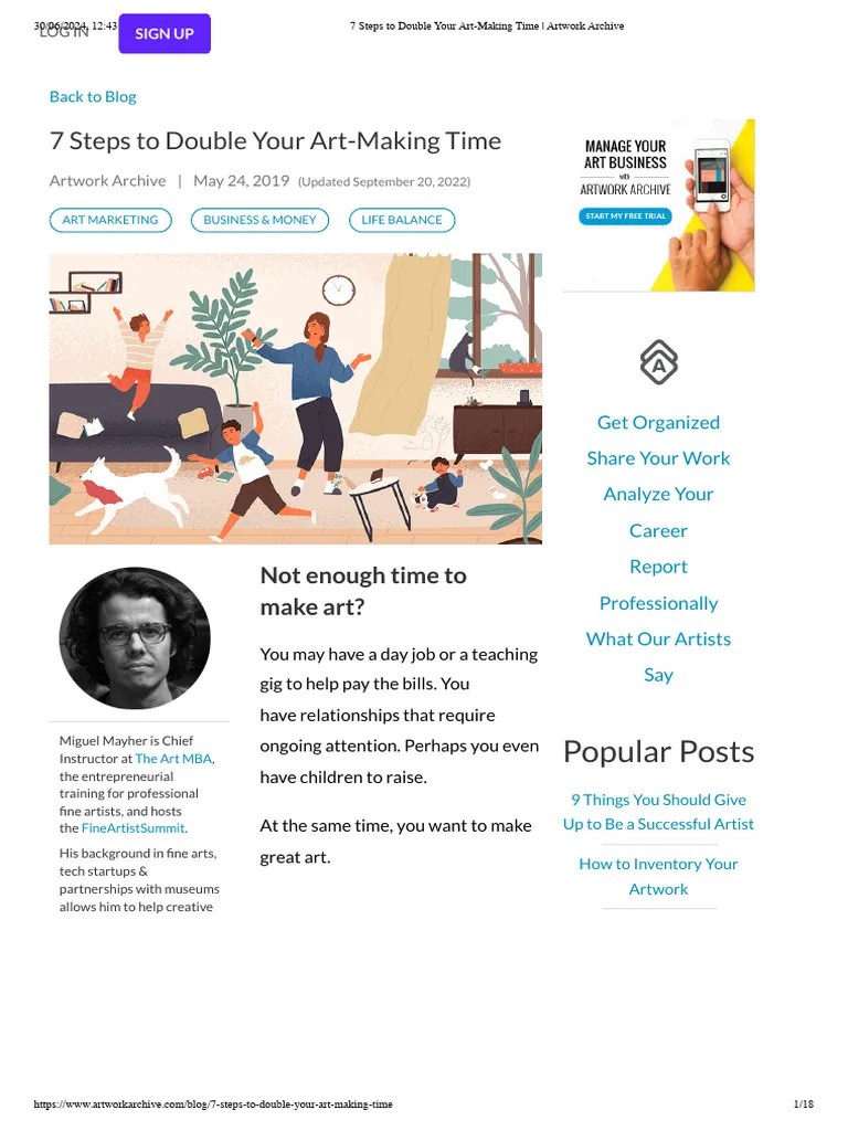 7 Steps To Double Your ArtMaking Time Artwork Archive PDF