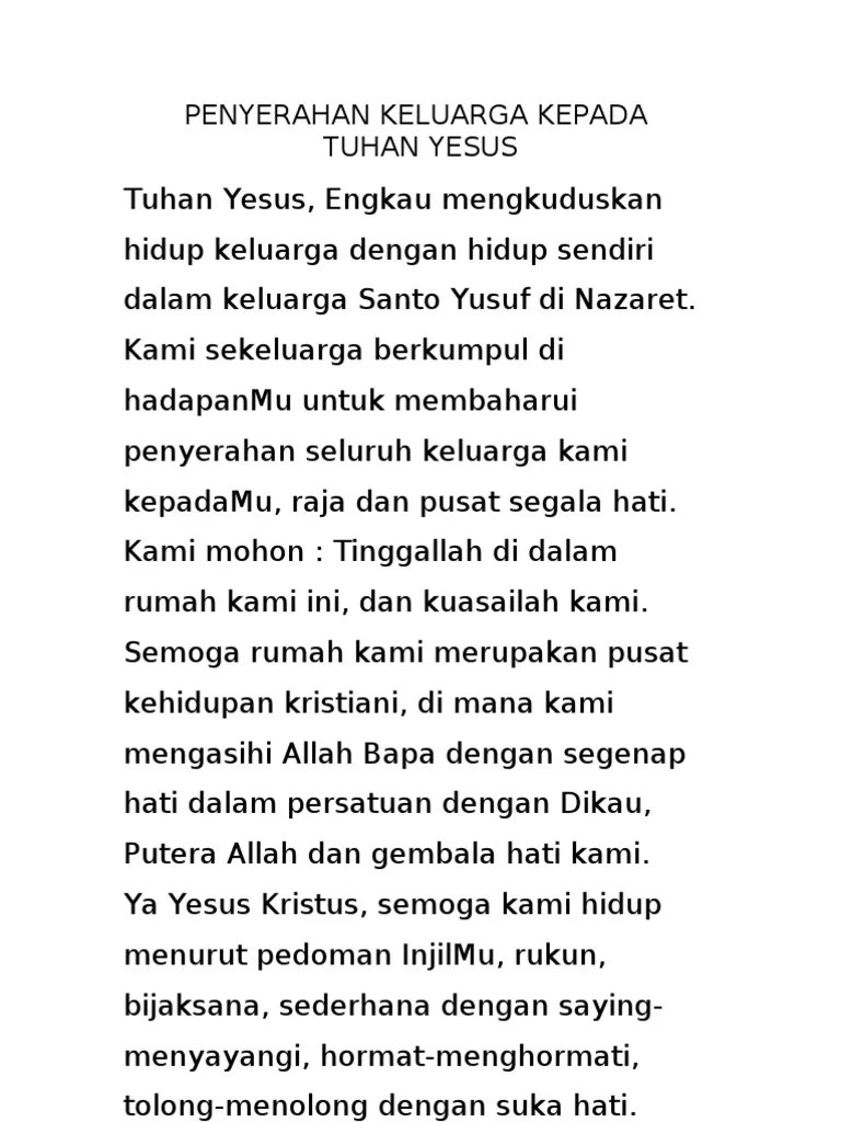 Doa Penyerahan Keluarga | PDF