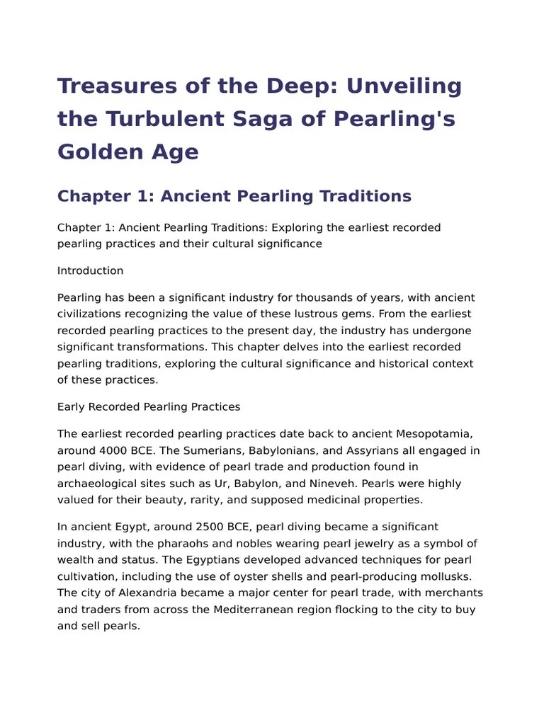 Treasures of The Deep Unveiling The Turbulent Saga of Pearling's