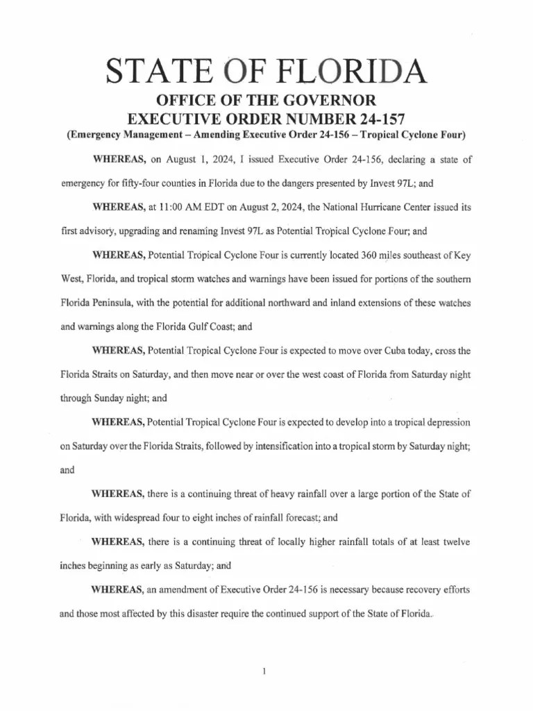 Updated Executive Order State of Emergency August 2 PDF Tropical