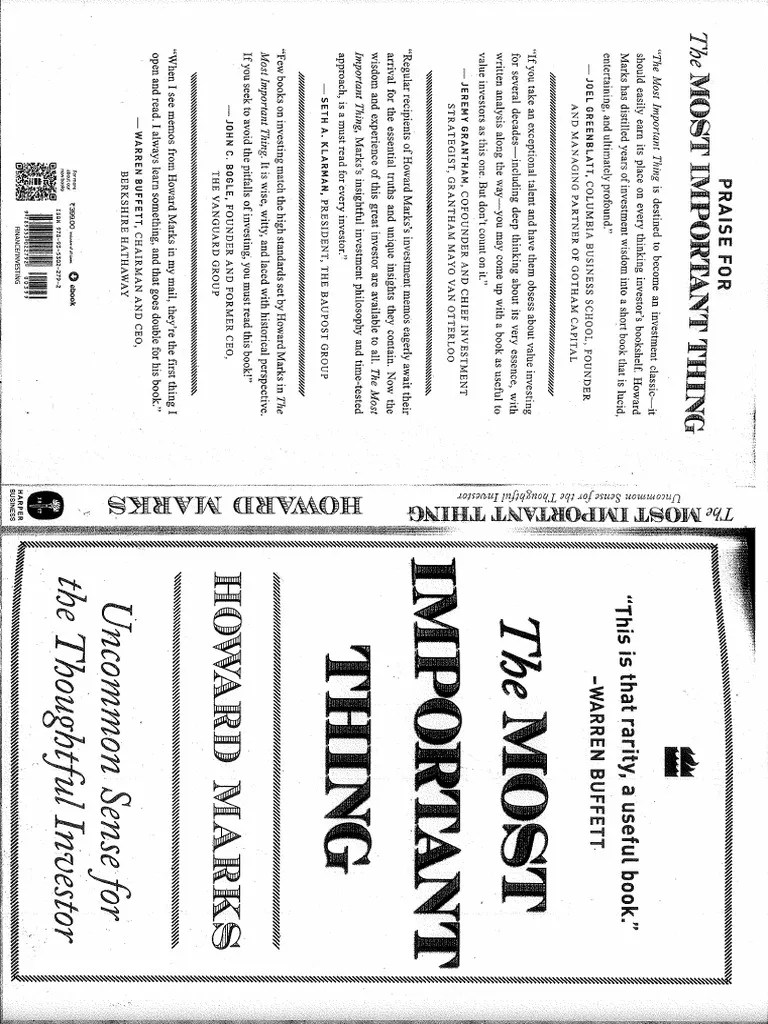 The Most Important Thing PDF