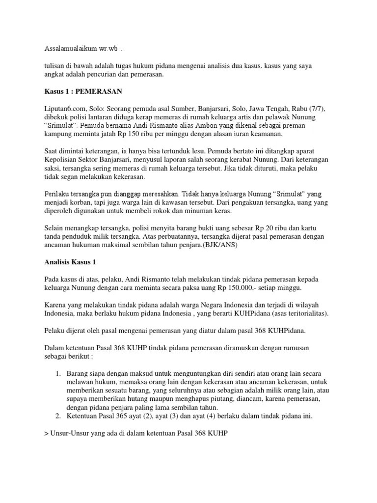 Contoh Kasus Pidana | PDF