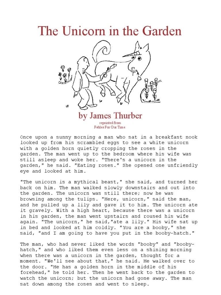 JAMES THURBER The Unicorn in The Garden PDF