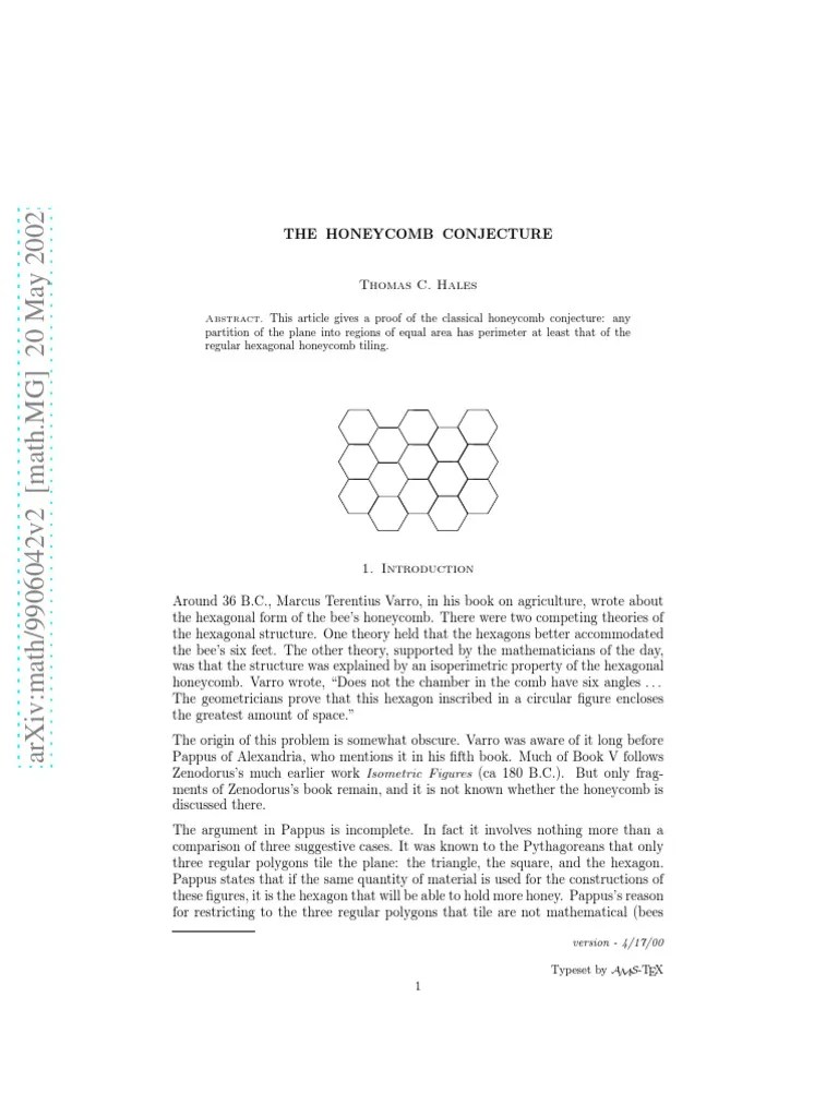 Thomas C. Hales The Conjecture PDF Compact Space