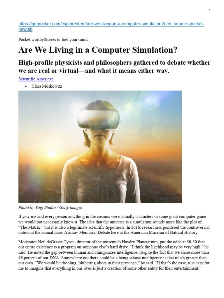 Are We Living in A Simulation PDF