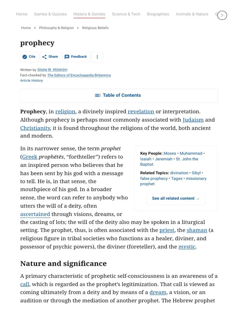 Prophecy Ancient Texts, Oracles, & Divination Britannica PDF