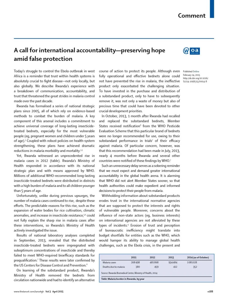 A Call For International Accountability— Pre PDF