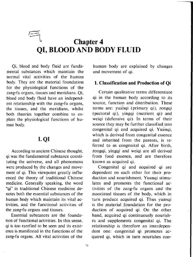Chapter 4 Qi Blood Body Fluid Qi Traditional Chinese Medicine