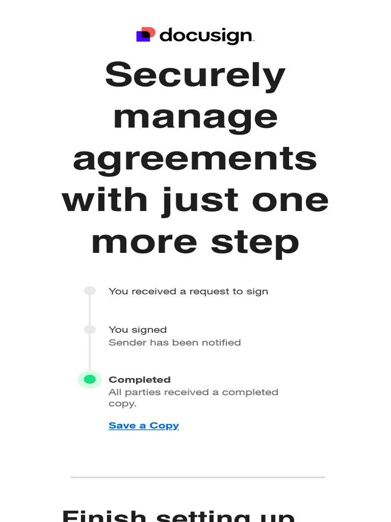 Securely Manage Agreements With Just One More Step Docusign PDF