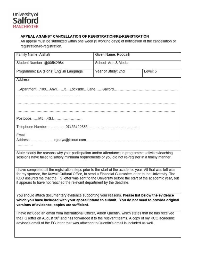 Appeal Form PDF