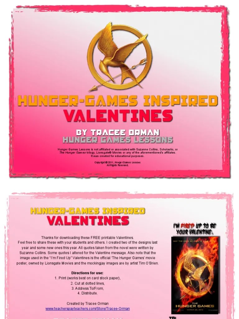 Hunger Games Valentine Cards