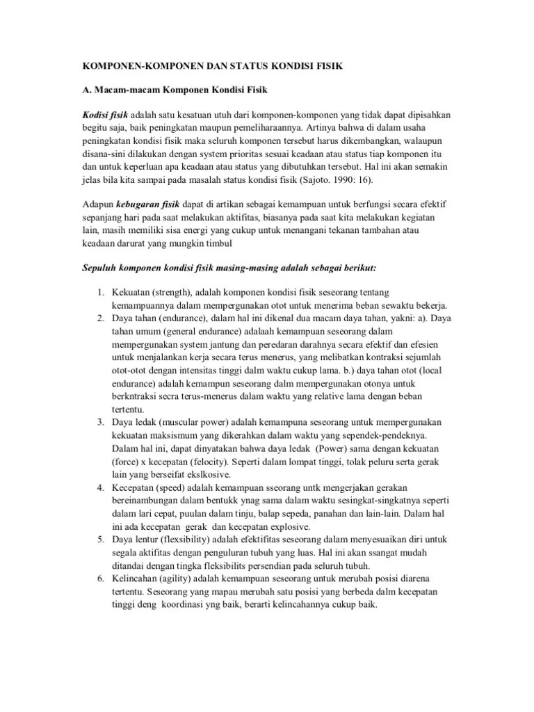 komponen kondisi fisik