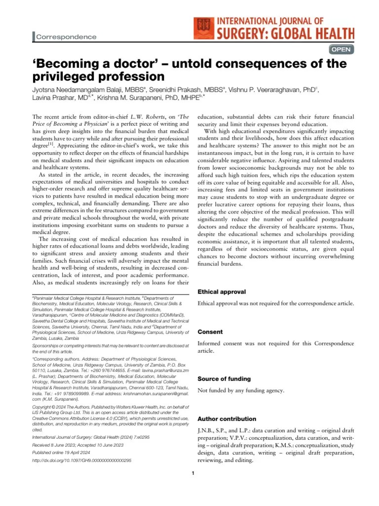 A Doctor Untold Consequences of The.13 PDF Medical School