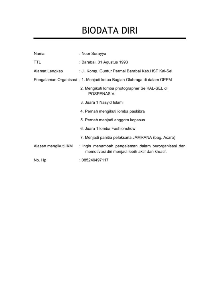 Biodata Diri | PDF