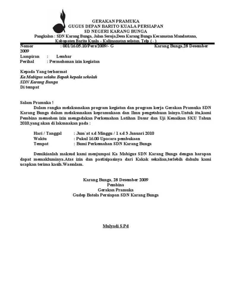 Contoh Proposal Gerakan Pramuka