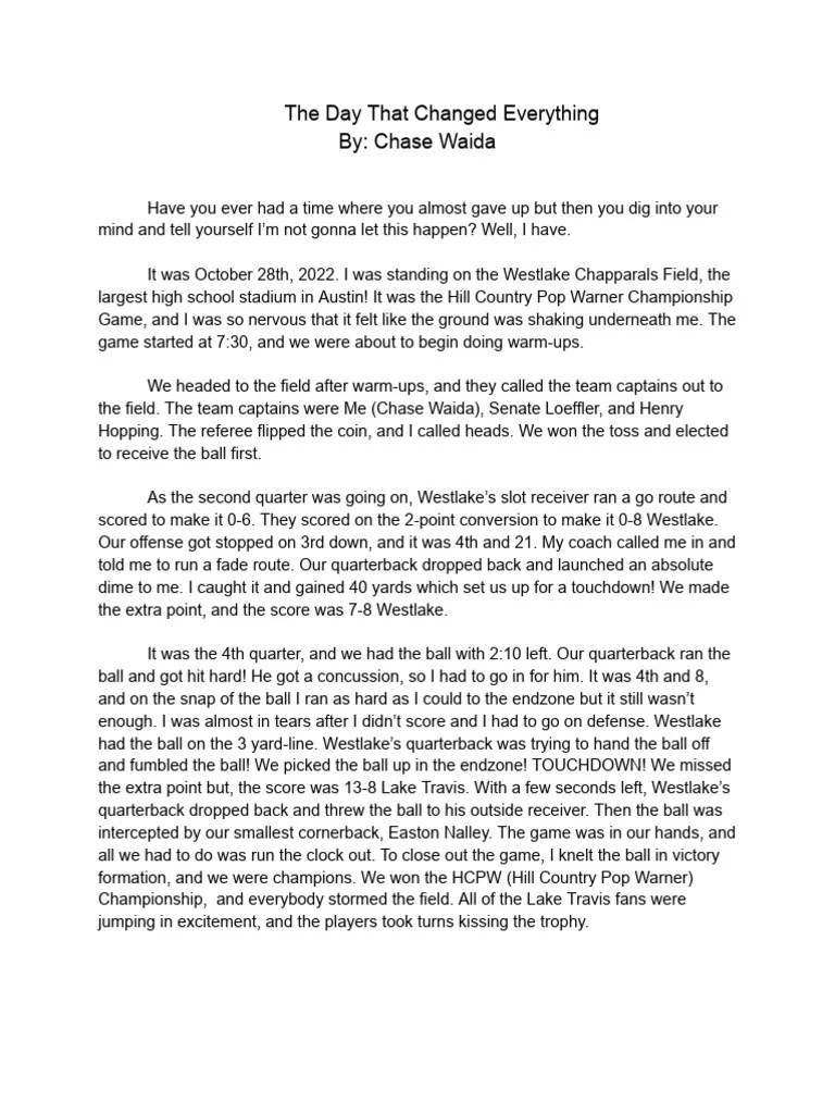 A Day That Changed Everything Pdf