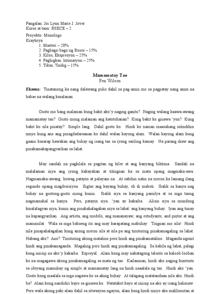 Monologue (Tagalog)