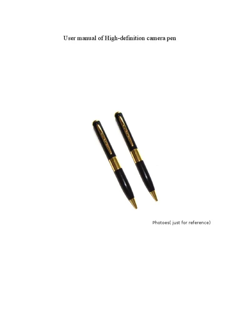 Manual of HighDefinition Camera Pen Computer File Personal Computers