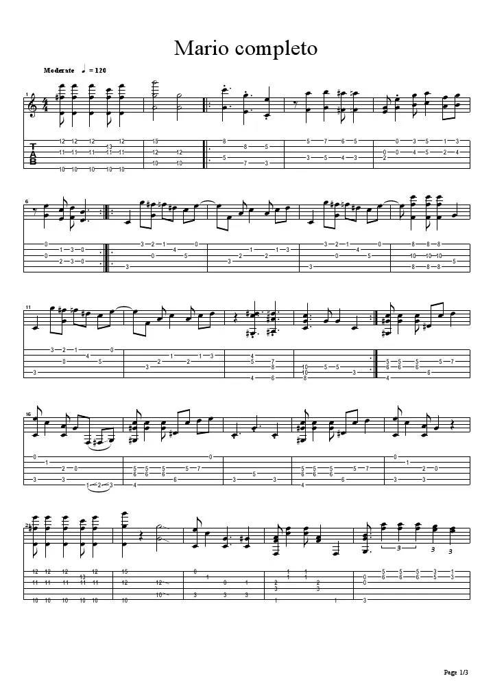 Super Mario TAB GUITAR