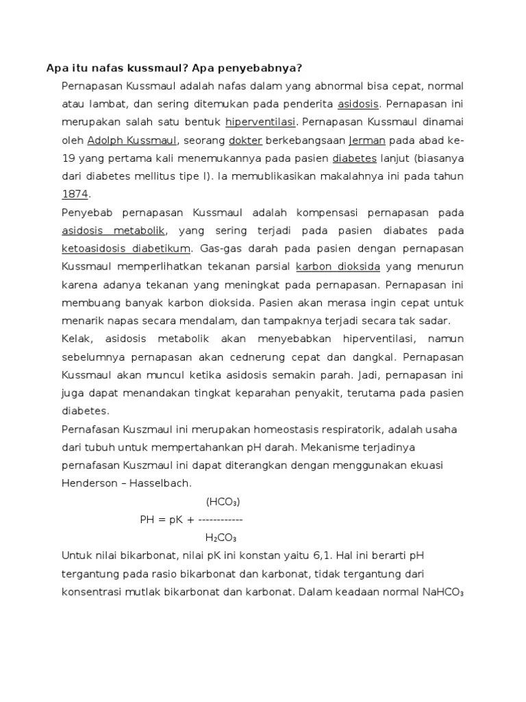 Apa itu nafas kussmaul? Apa penyebabnya?