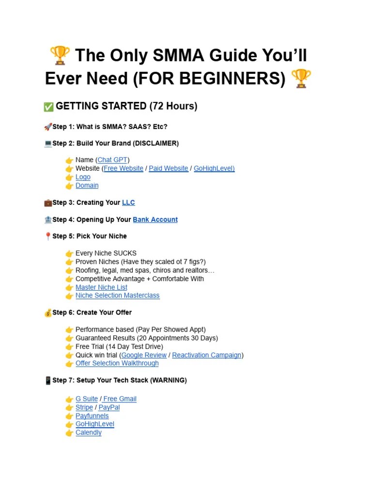 The Only SMMA Guide You'll Ever Need (FOR BEGINNERS) PDF