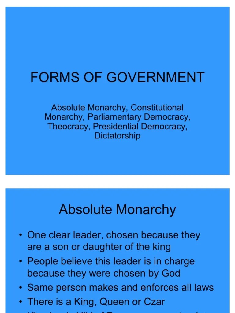Forms of Government PDF
