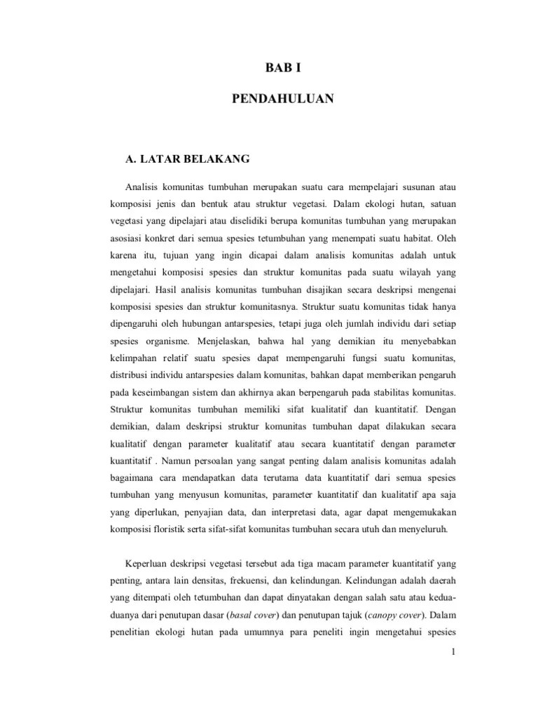 Analisis Kuantitatif Vegetasi | PDF