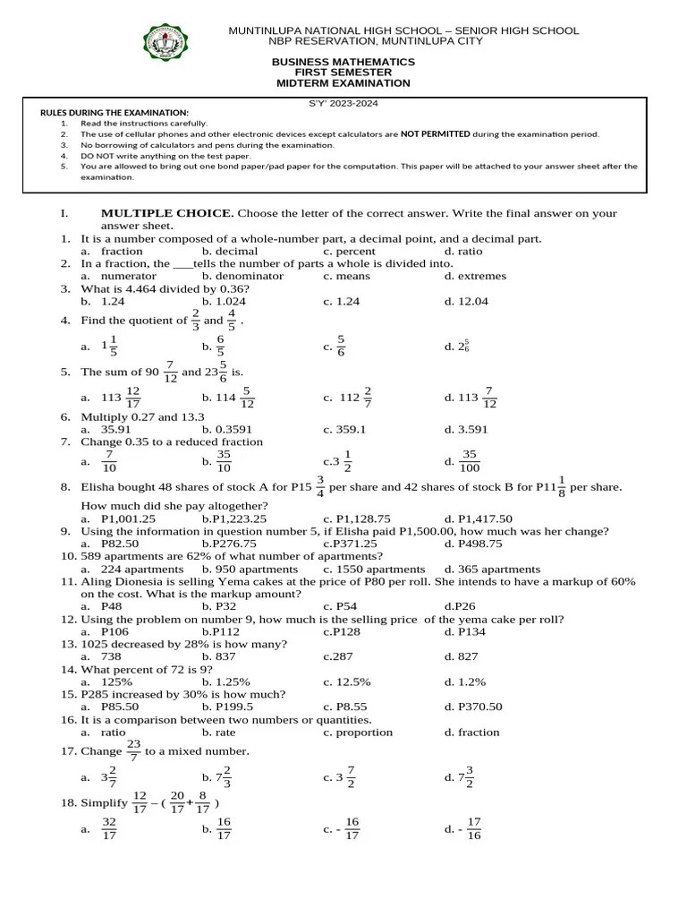 midtermexambusinessmathfirstsemkey.docx20232024 (1) PDF