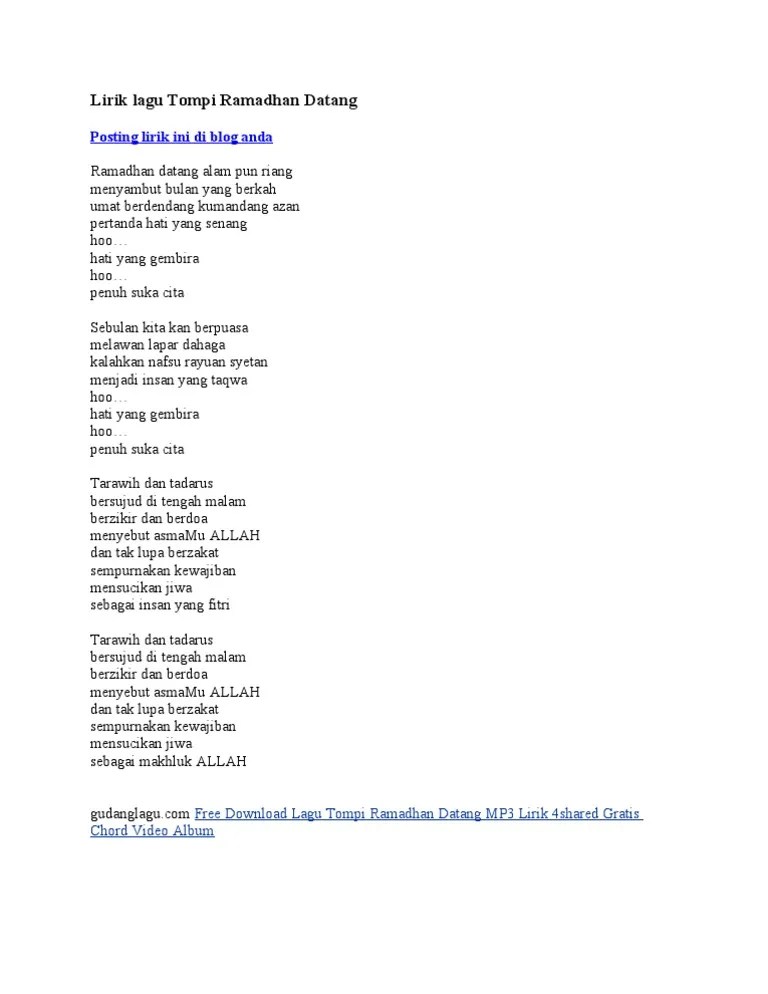 Chord Ramadhan Tiba – Belajar