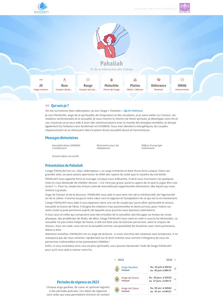 20 L'ange gardien Pahaliah et ses pouvoirs _ Evozen PDF