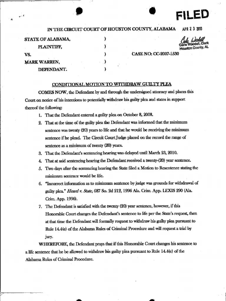 Withdraw Guilty Plea