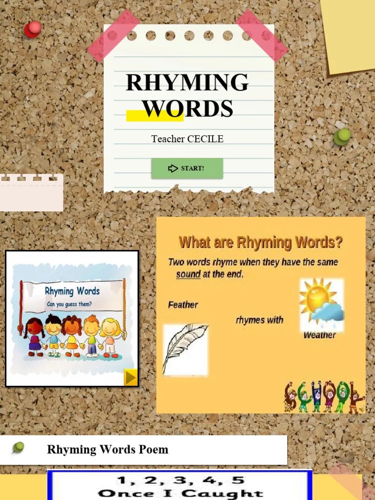 Rhyming words English PDF